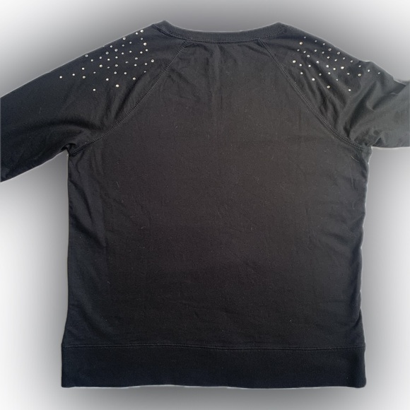 NWT Sparkle shoulder cotton long sleeve black bling, never worn 🪩 MACYs - Picture 9 of 9